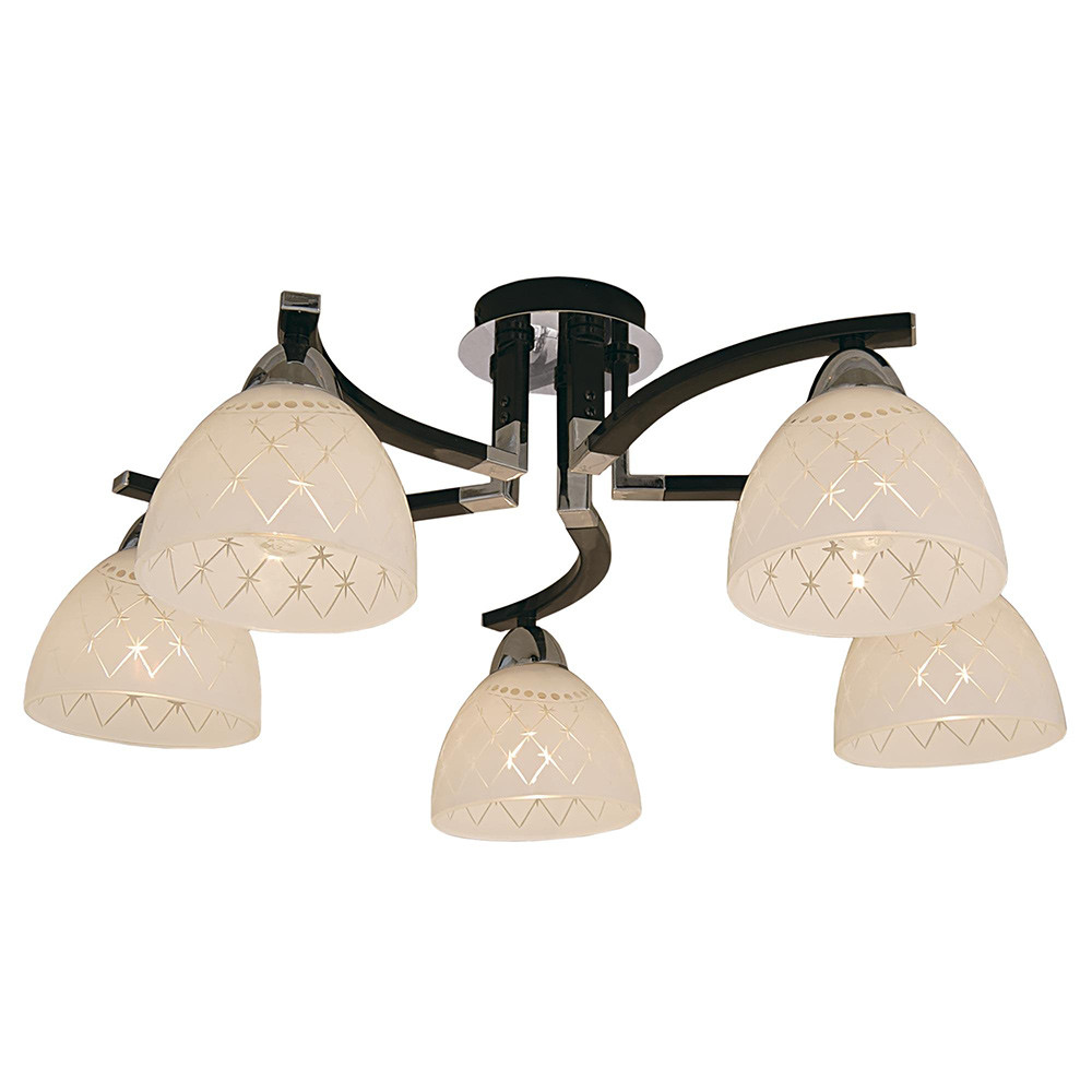 CL152151. CitiLux. Люстра  5*E27  75W 220V. Черный, хром, белый