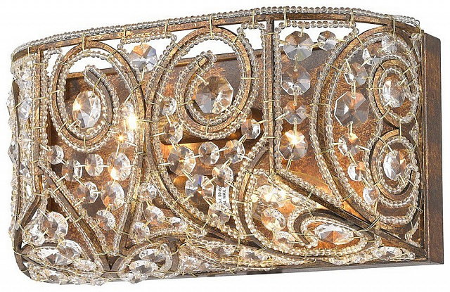 Бра, настенный светильник. Бронза,Коричневый 2*E14 40W 220V. Wertmark Monica WE316.02.501