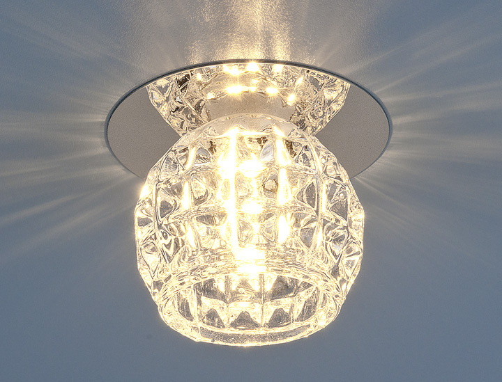 8104 CH/Cl.Elektrostandard. Встраиваемый светильник Хром, фигурное стекло,шар.1*G9, 40W,220V