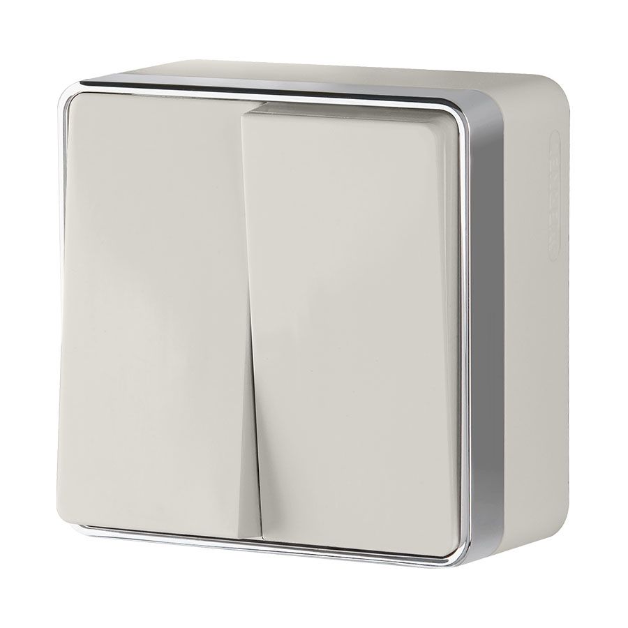 Выключатель накладной монтаж 2-клавишный слоновая кость IP20 Werkel Gallant W5020003