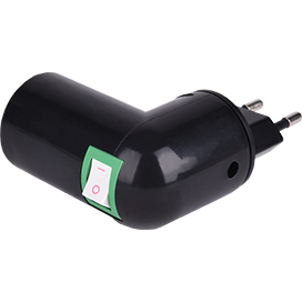 Переходник вилка-патрон E14 с выключателем,  220V. Черный