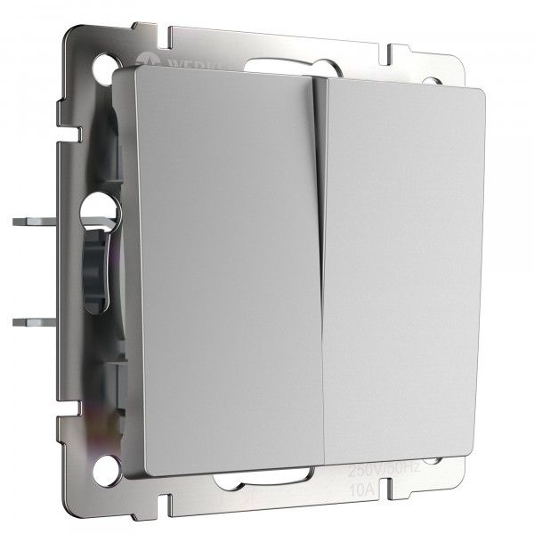 Выключатель 2-клавишный Серебряный Серебряный.Werkel. W1120006