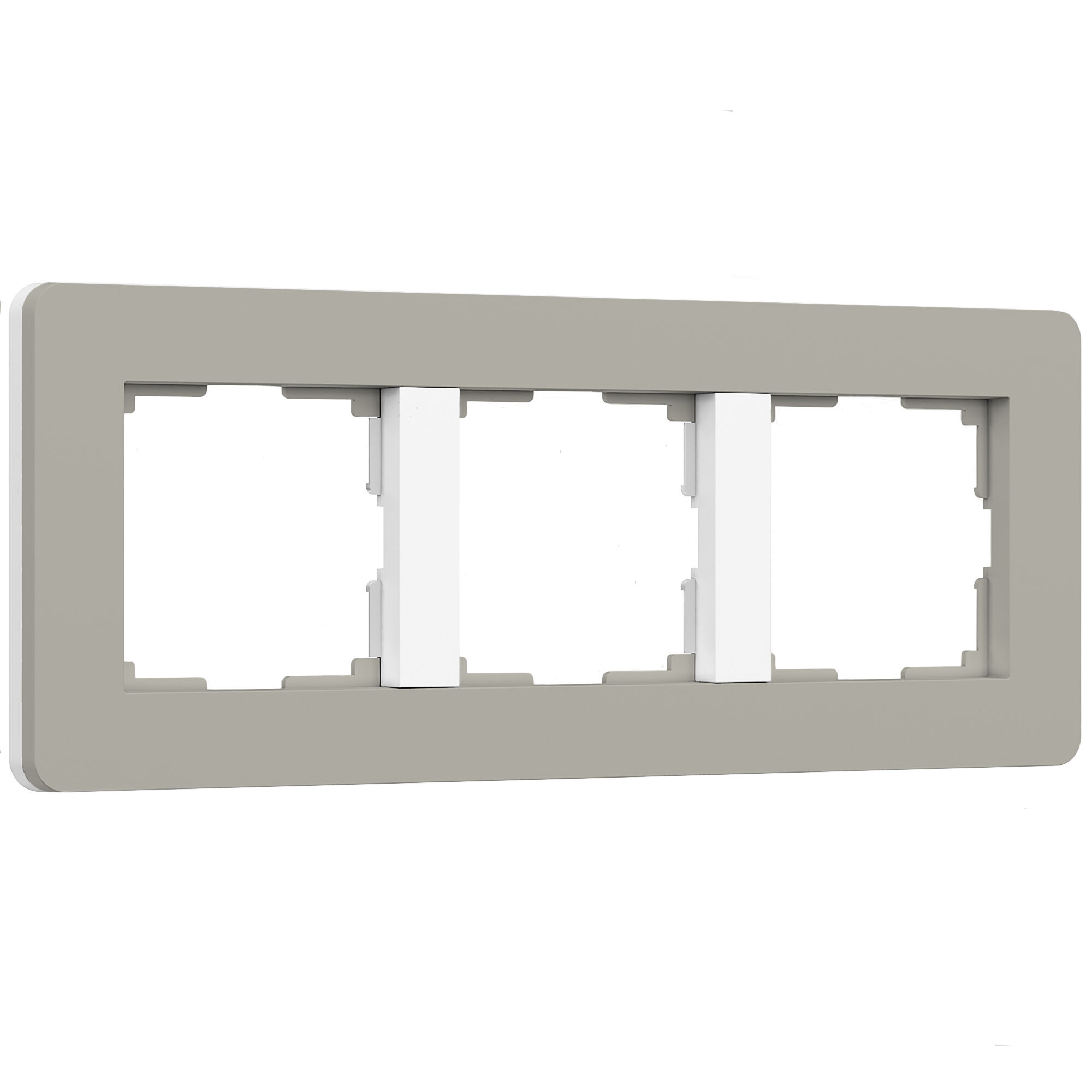 Рамка на 3-поста Дымчатый/белый Поликарбонат Werkel Split (soft-touch) W0033067