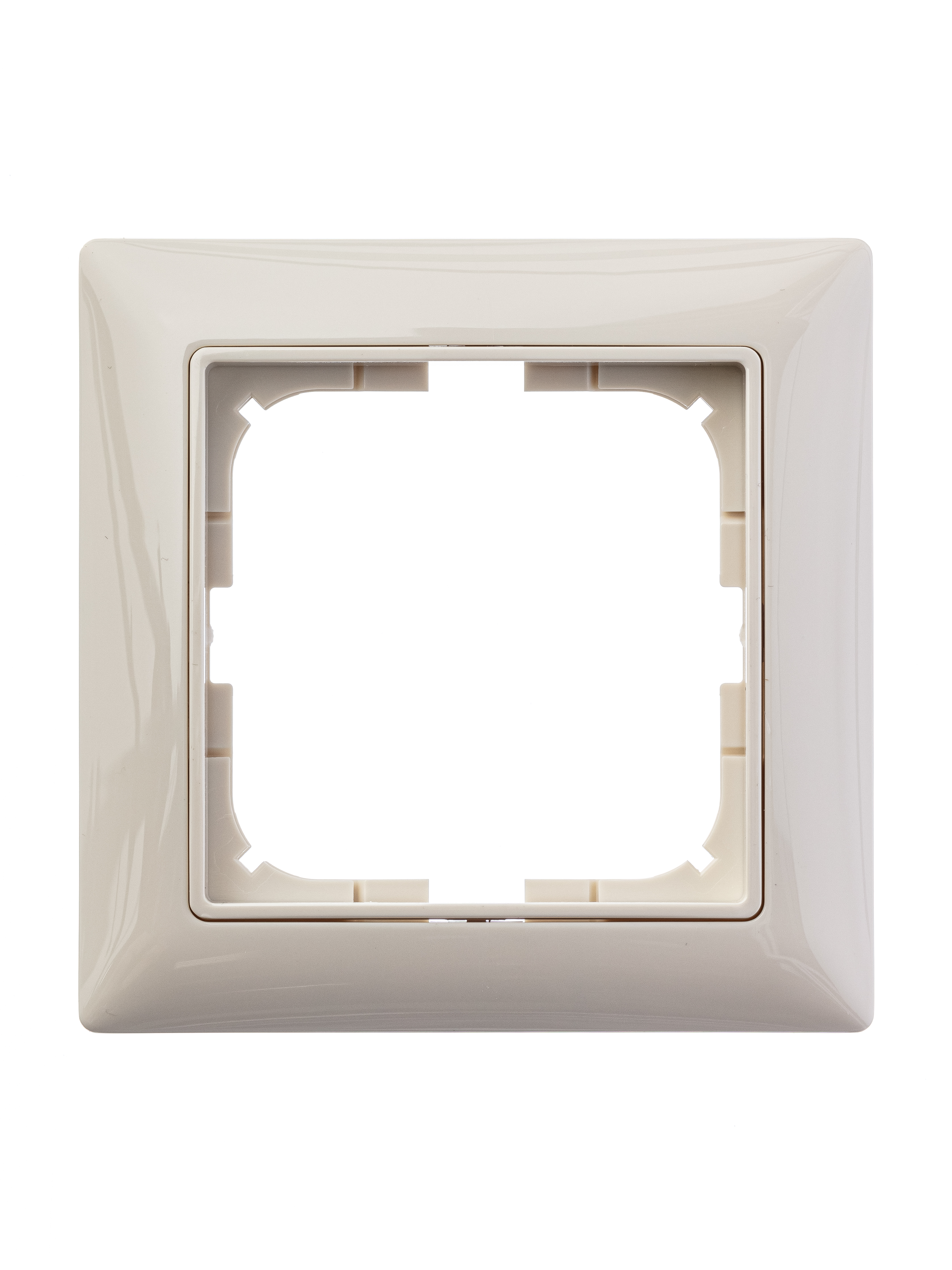 Рамка с декоративной накладкой на 1-пост Слоновая кость пластик ABB Basic 55 2511-92-507