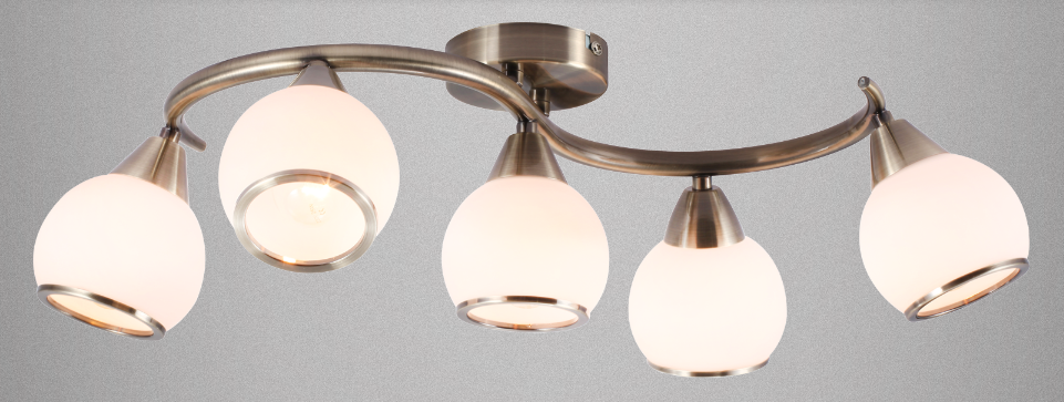 54701-5 Globo Потолочный светильник, 5*E14 40W 220V. Бронза