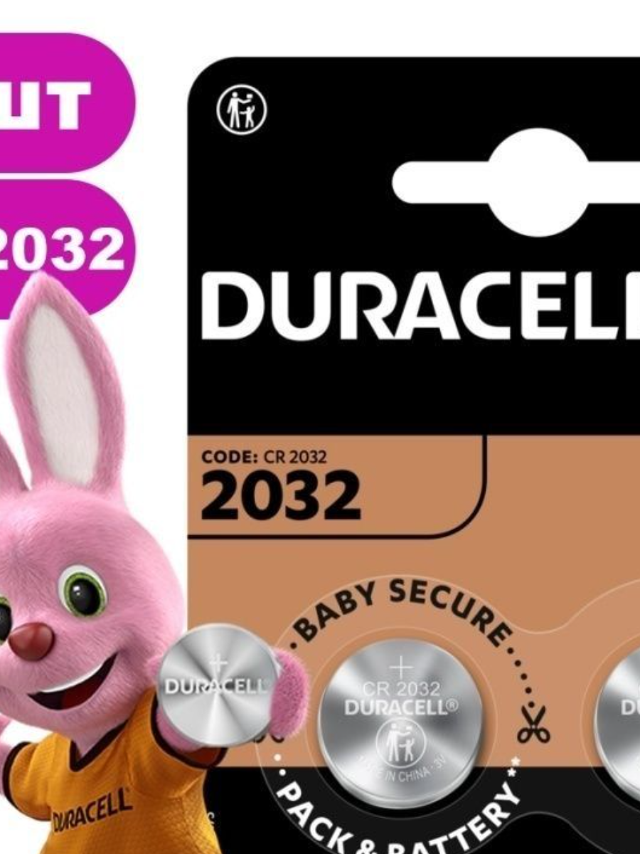Литиевые дисковые элементы питания (1 штука) CR2032 3V. Duracell CR2032 CR2032Dur