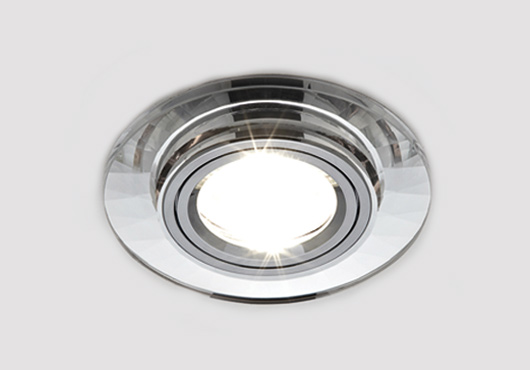 8160 CL.Ambrella.Встраиваемый светильник MR16. , граненое стекло. хром, зеркальный, 1*Gu5.3, 50W, 12