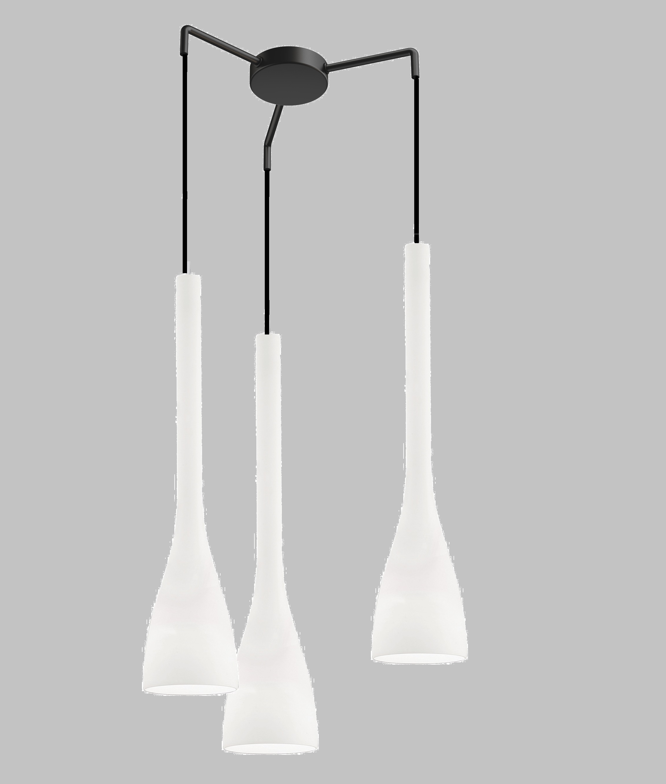 Ant-flut SP3 bianco Антураж Подвес  3*E27  60WW 220VV. Черный, белый