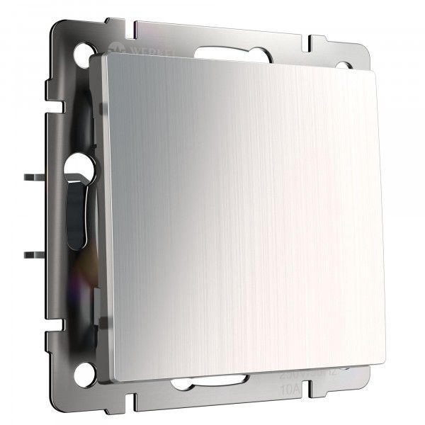 Выключатель 1-клавишный IP20 Глянцевый никель Шлифованый.Werkel. W1110002