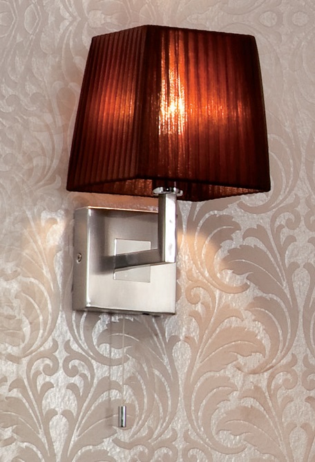 Бра. Хром матовый, коричневый  1*E14 40W 220V. CitiLux 914 CL914312