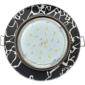 Встраиваемый светильник Круг 1*GX53 220V,. черный хром/хром на черном. EcolaFB53RNECH