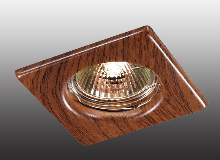 369717.Novotech. Встраиваемый светильник Дерево "красное",квадрат.GU5.3, 50W,12V/220V