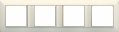 Рамка 4-кратная для вертикальной и горизонтальной установки, слоновая кость
