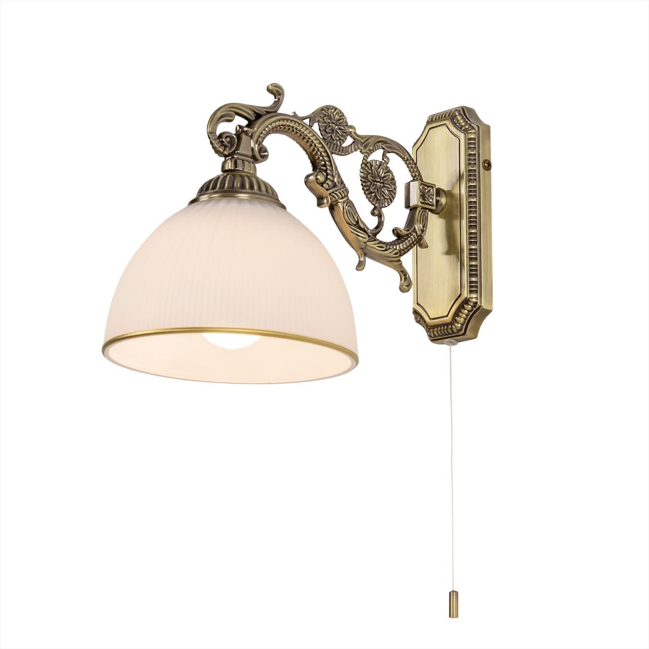 Бра с выключателем на корпусе. Бронзовый, белый 1*E27 75W 220V. CitiLux Адриана CL405413