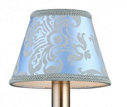 LMP-098-r.Maytoni.Абажур тканевый на патрон E14, Ткань на пластике. Голубой с флок-печатью