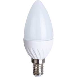 Ecola Лампа светодиодная. Цоколь E14 5.0W E14 200-240V 4000K Белый свет Свеча