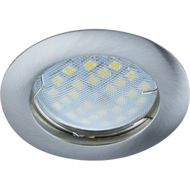 Встраиваемый светильник круг 1*Gu5.3 220V,. Сатин-Хром. Ecola FN1601EFF