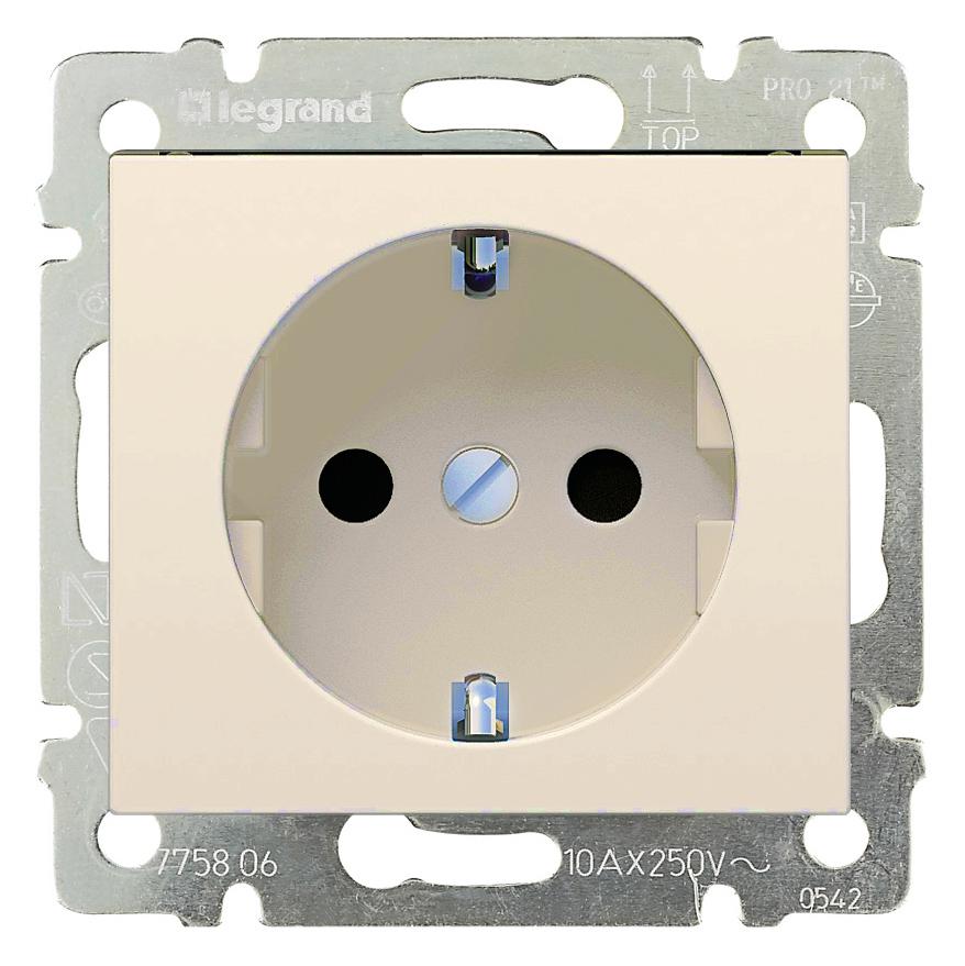 774316. Legrand. Valena (Слоновая кость). Розетка 2К без заземления, 10A, встраиваемый монтаж, IP20