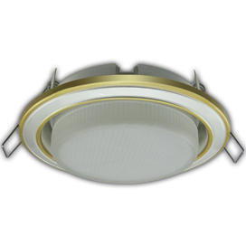 Встраиваемый светильник круг GX53 200-240V,. золото-жемчуг-золото. Ecola FY53H4ECB