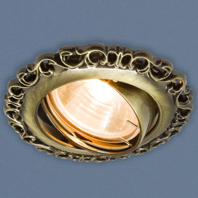 636 GAB.Elektrostandard.Встраиваемый светильник MR16. , поворотный. Бронза, круг. 1*Gu5.3, 35W, 12/2