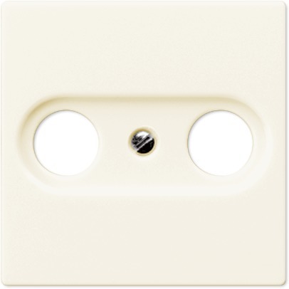 A561BFPLTV. Jung. Eco Profi Deco (Слоновая кость). Накладка лицевая для (TV) / (SAT) / (R), двойная 