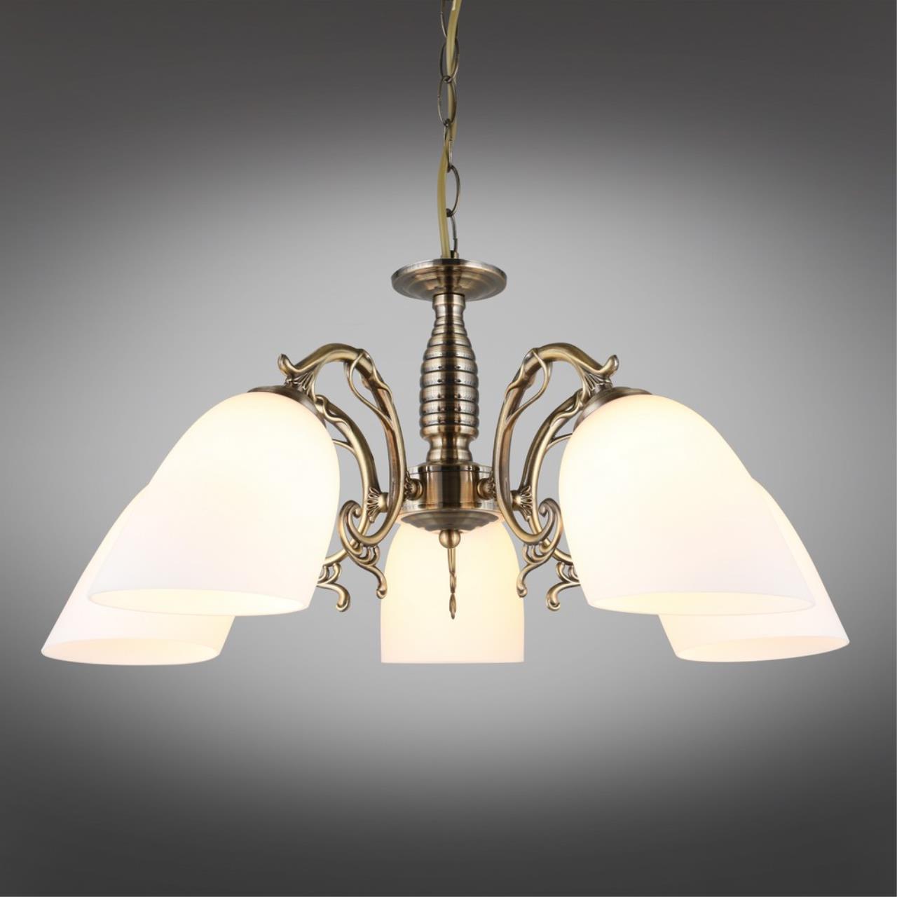 OML-56407-05 Omnilux Люстра  5*E27  60WW 220VV. Бронза, белый