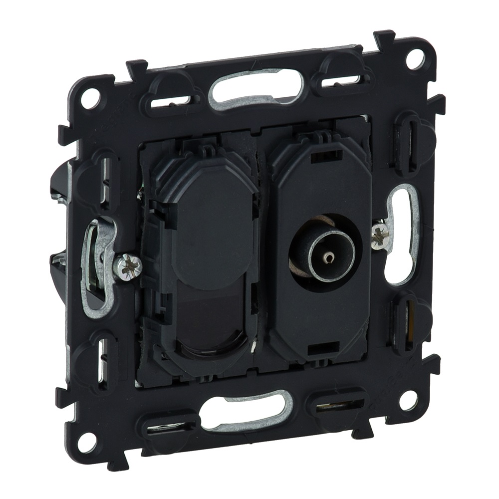 753055. Legrand. In`Matic Механизм розетки TV с топологией "звезда" + компьюторная RJ45 Кат.6 UTP