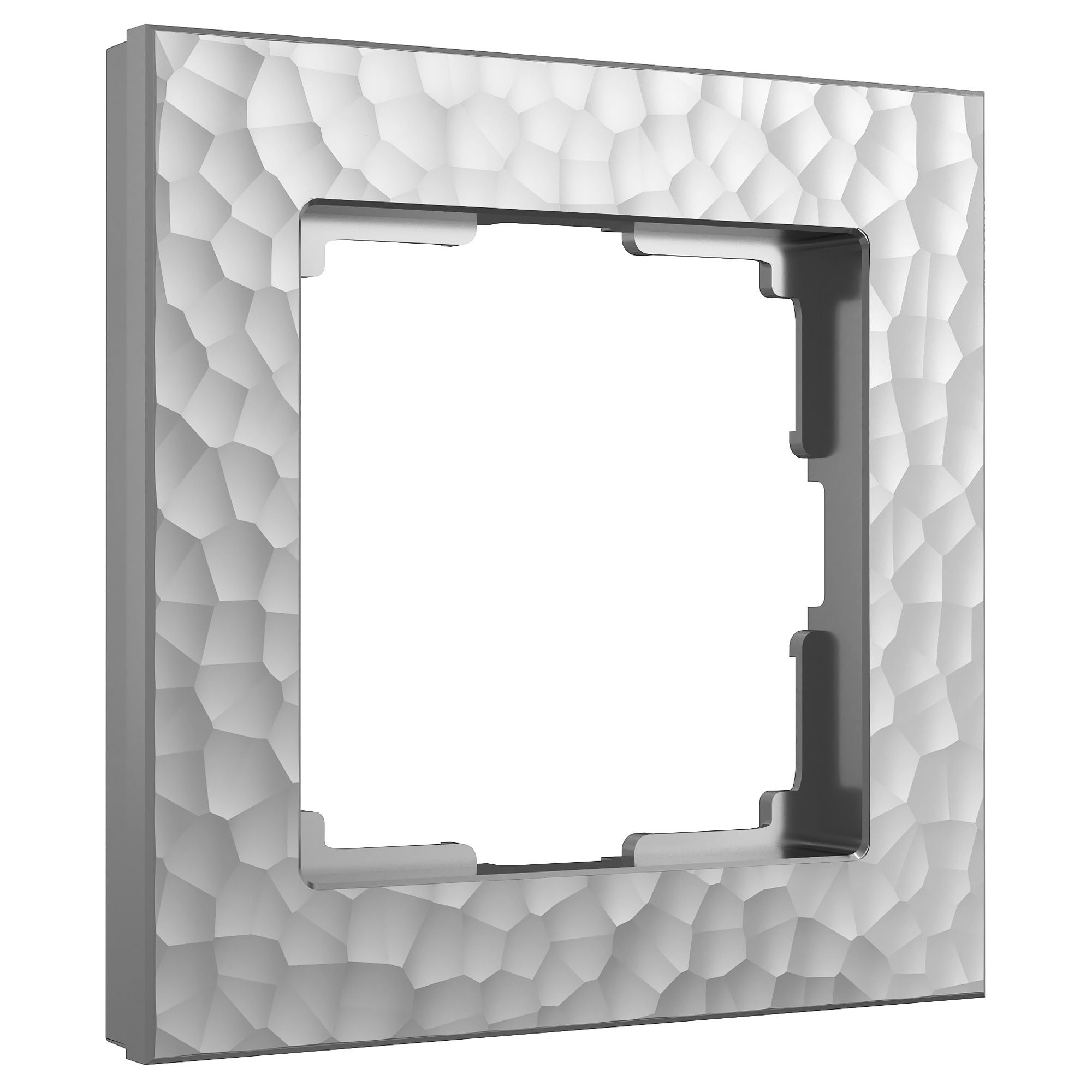 Рамка на 1 пост серебряный поликарбонат Werkel Hammer W0012406