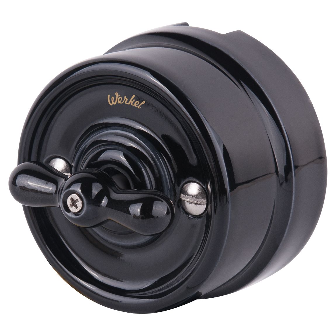 Выключатель керамика на 4 положения 2-клавишный Черный IP20 Werkel Ретро W5620008