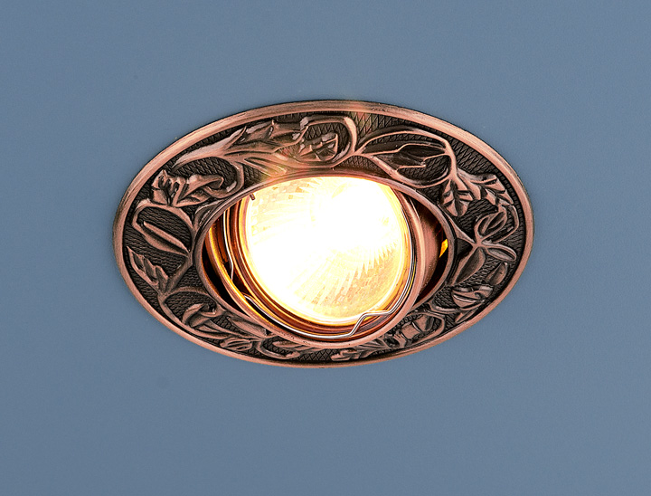 KL711 MR16 SC.Elektrostandard. Встраиваемый светильник поворотный. Черненная медь,круг.1*Gu5.3, 50W,