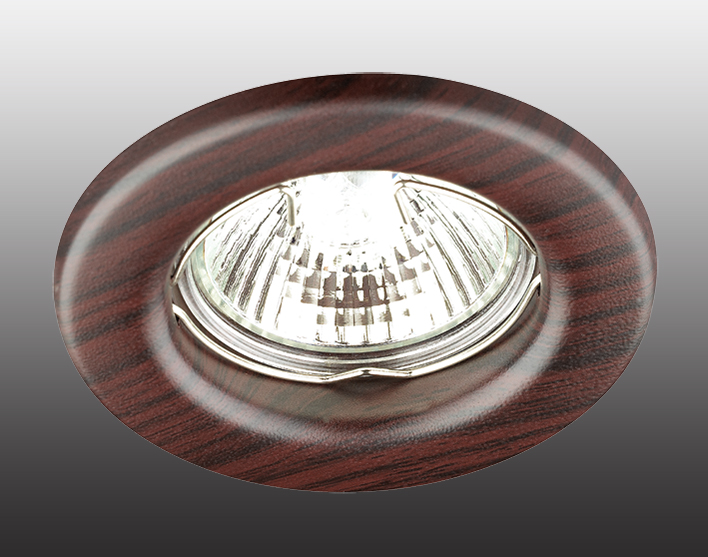 369715.Novotech. Встраиваемый светильник Дерево темное,GU5.3, 50W,12V/220V