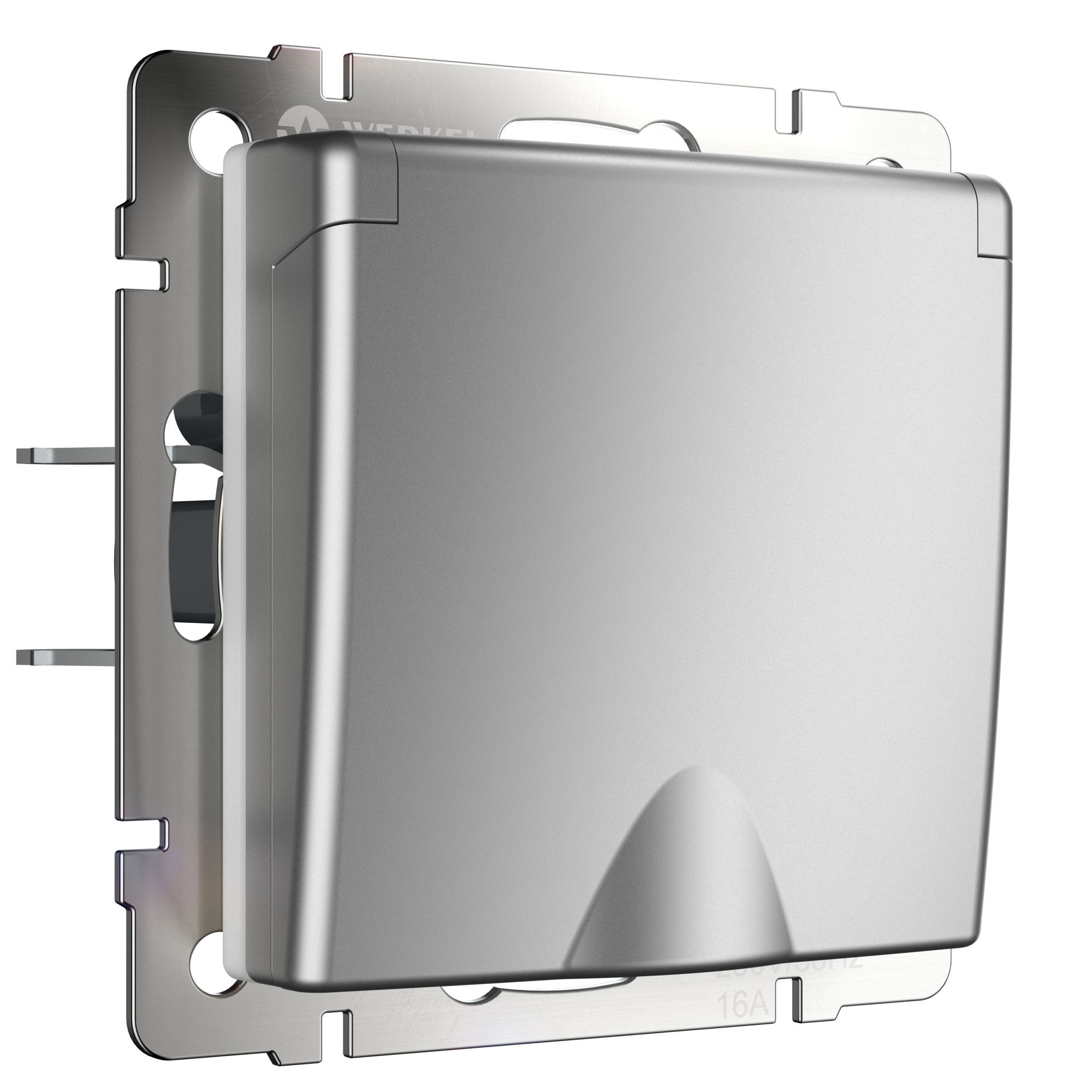 Розетка с заземлением IP44 16A серебряный. Серебряный. Werkel W1171206