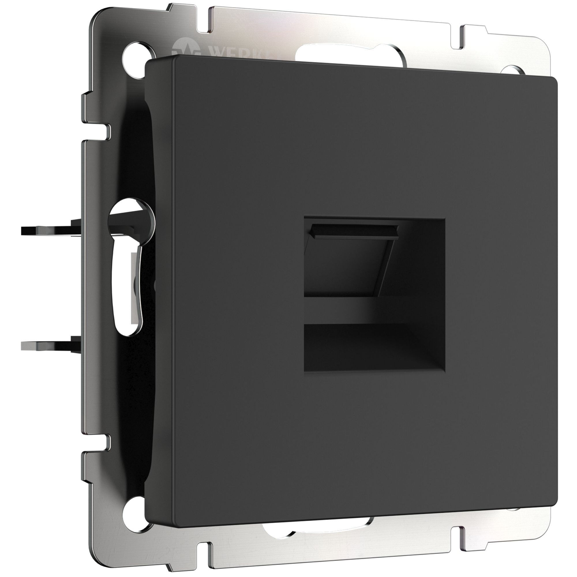 Розетка Ethernet RJ-45 черный. Черный матовый. Werkel W1181008
