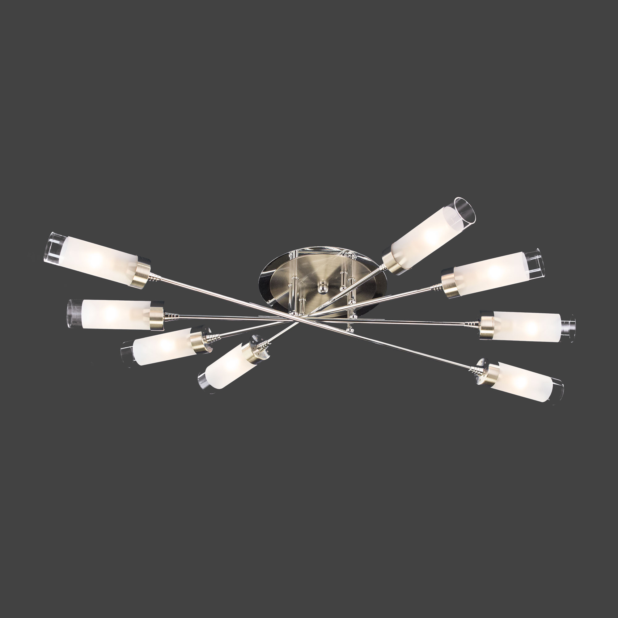 CL109181. CitiLux. Люстра потолочная. 8*E14,60W,220V. Хром Матовый, Хром