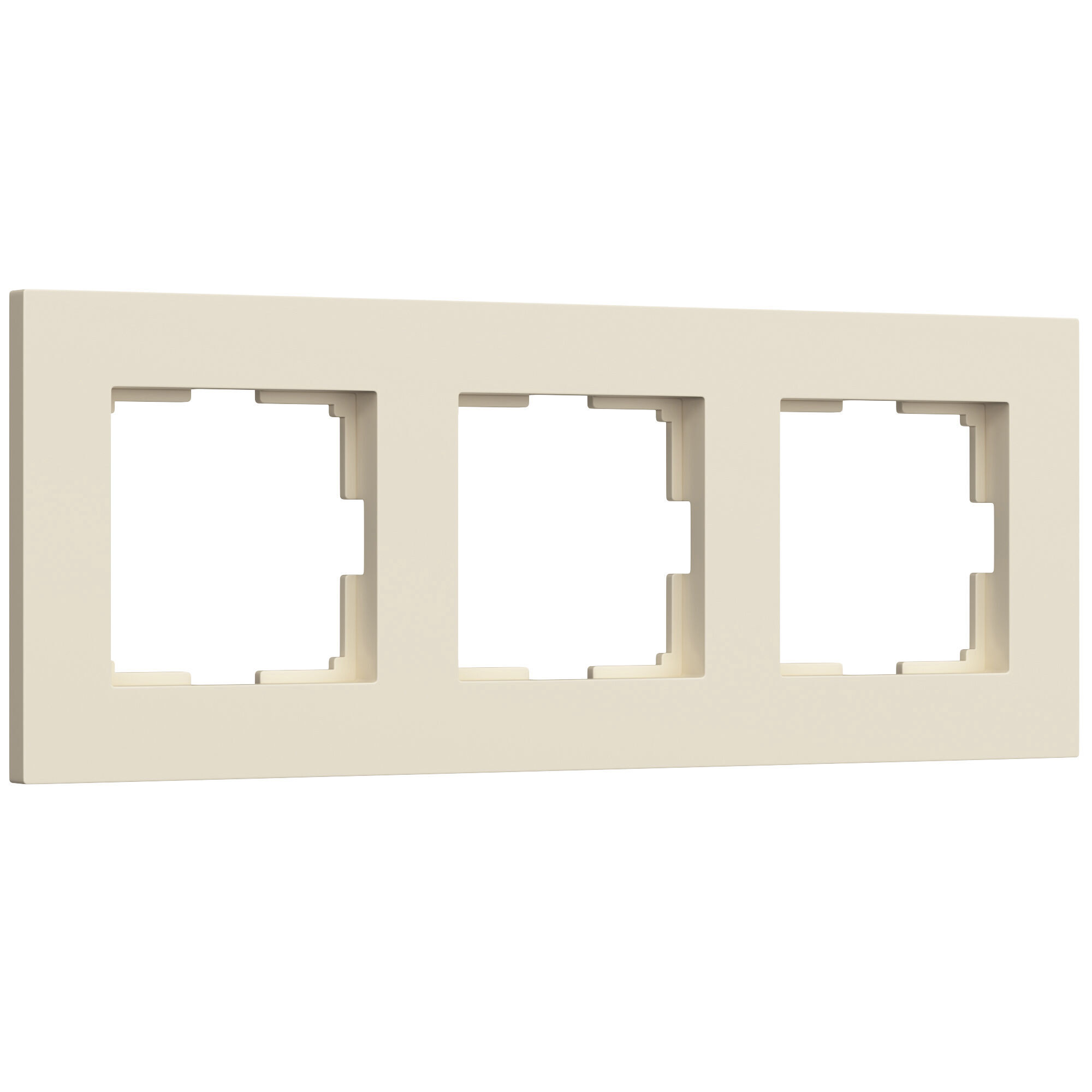 Рамка на 3-поста Айвори софт поликарбонат матовая поверхность. Werkel Slab  W0032962