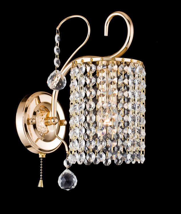 Бра, настенный светильник. Золото, прозрачный 1*E14 40W 220V. Freya Leona FR1127-WL-01-G