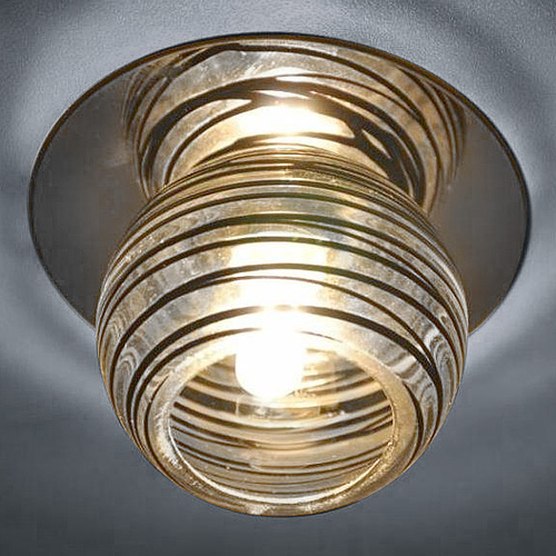 8101 CH/BK/Cl.Elektrostandard. Встраиваемый светильник Хром, черные полоски на прозрачном стекле,шар