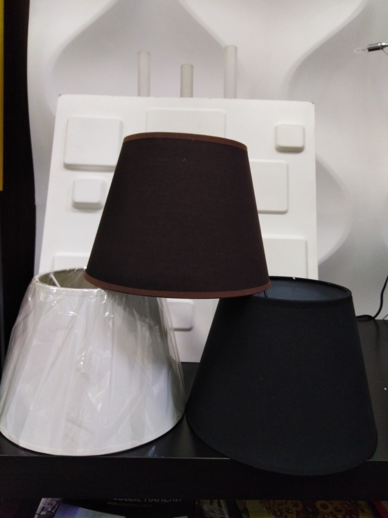 C144-1.ALBA.Абажур тканевый подвешивается на патрон (крепление сверху) E27, Ткань на пластике. Корич