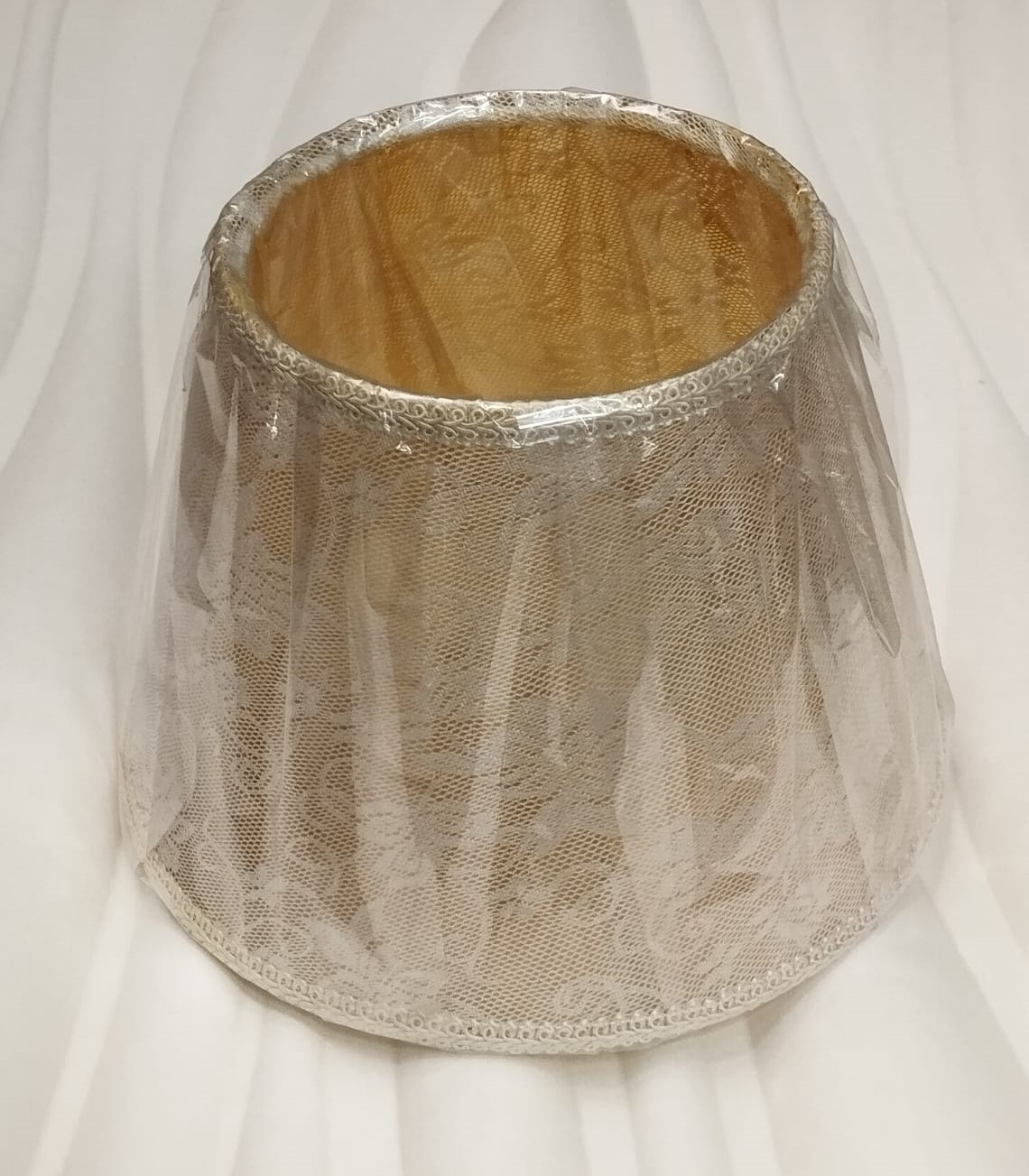 LMP-Y-10.Комплектующие.Абажур на патрон E14, Ткань на пластике. Бежевый