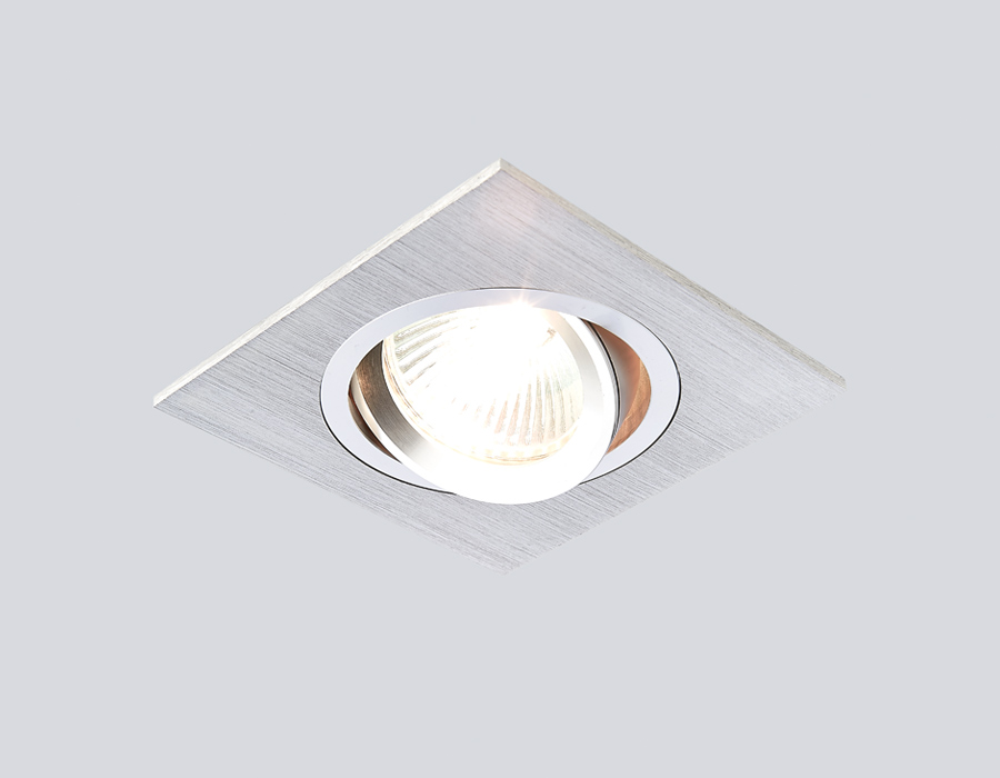 A601AL.Ambrella.Встраиваемый светильник MR16. , поворотный. Алюминий брошированный, квадратный. 1*Gu