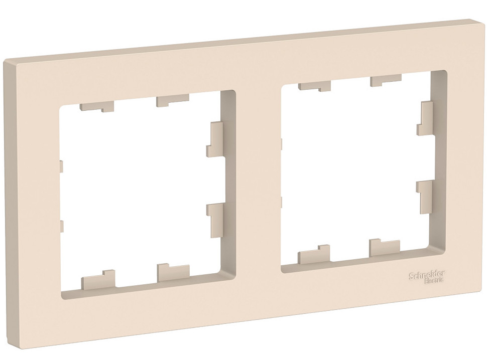 ATN000202. Systeme Electric. Atlas Design (Бежевый).Рамка на 2 поста Пластик