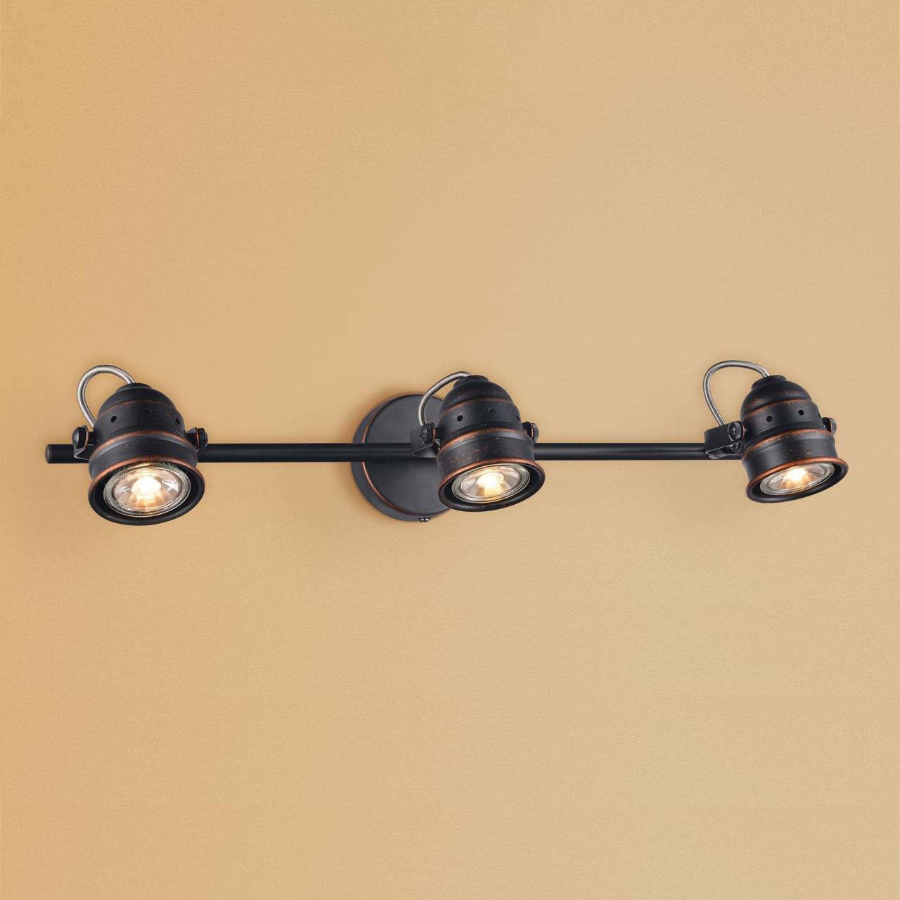 CL537531.CitiLux.Настенно-потолочный светильник (Спот).Коричневый/Медь.3*GU10,50W 220V