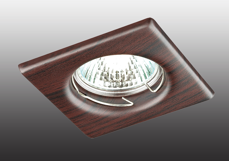 369718.Novotech. Встраиваемый светильник Темное дерево,GU5.3, 50W,12V/220V