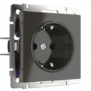 Розетка с заземлением IP44 16A 250V. Серо-коричневый. Серо-коричневый. Werkel W1171107