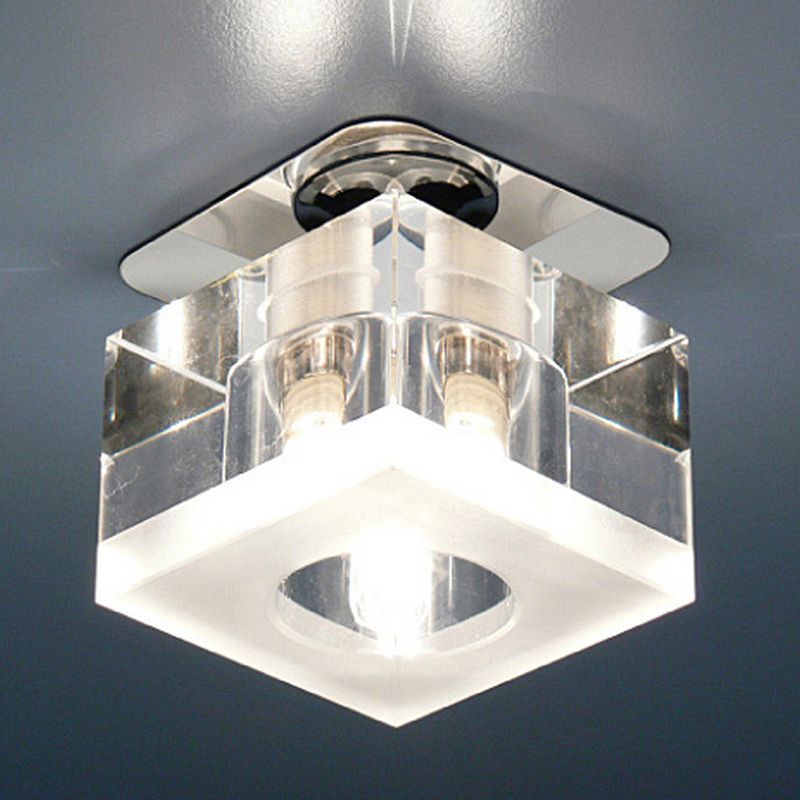 SD8031 M/WH.Elektrostandard.Встраиваемый светильник G9. хром, стекло прозрачное/матовое, куб. 1*G9, 