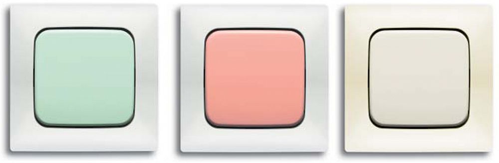 Механизм выключателя с накладкой 1-клавишный Слоновая кость ABB Busch-Duro 2000,Reflex SL,Spring (BJ