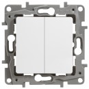 672202. Legrand. Etika (Белый). Выключатель 2-клавишный