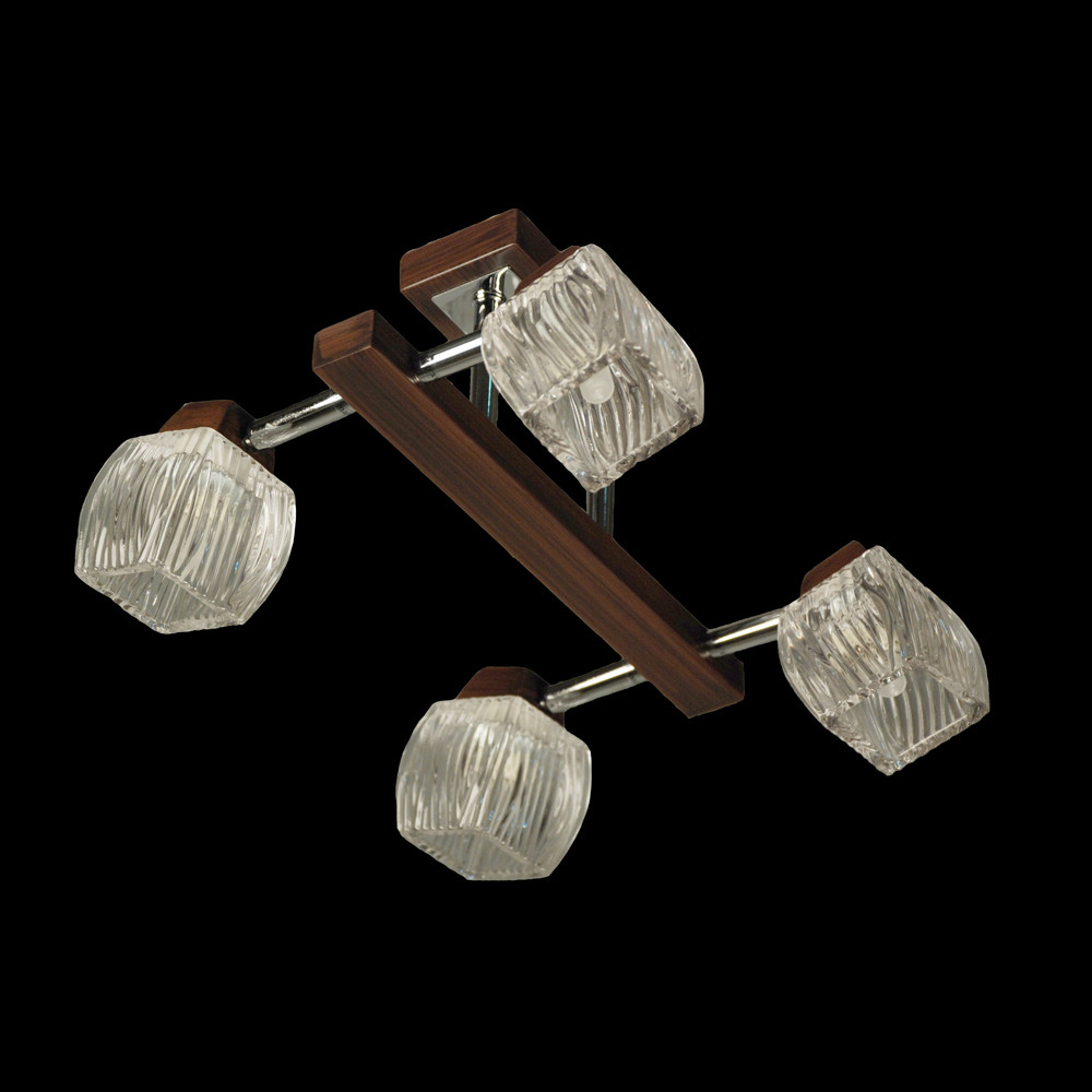 CL518141. CitiLux. Кингстон.Светильник потолочный.Хром, венге, 4*G9 40W 220V IP20