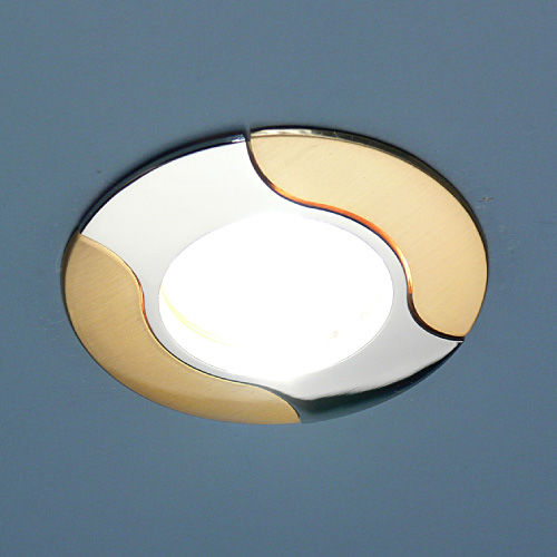 KL737 MR16 SG/N.Elektrostandard.Встраиваемый светильник MR16. сатин золото/никель, круг. 1*Gu5.3, 50