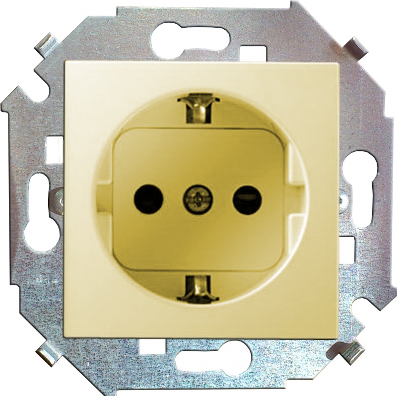 Simon Simon15 Слоновая кость Механизм розетки 2К+З с заземлением IP20 250V Слоновая кость 16A 159143